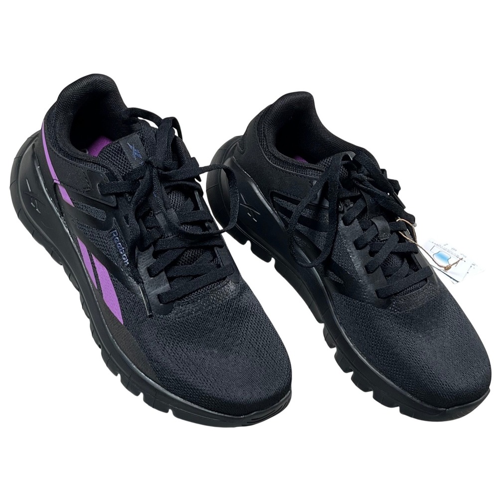 New Reebok Split Flex Training Shoes Women 7 Black Purple Mesh Athletic Sneakers